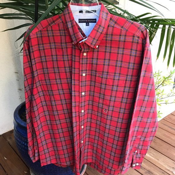Tommy Hilfiger Other - TOMMY HILFIGER | Red Tartan Plaid Button Down Shirt - XL